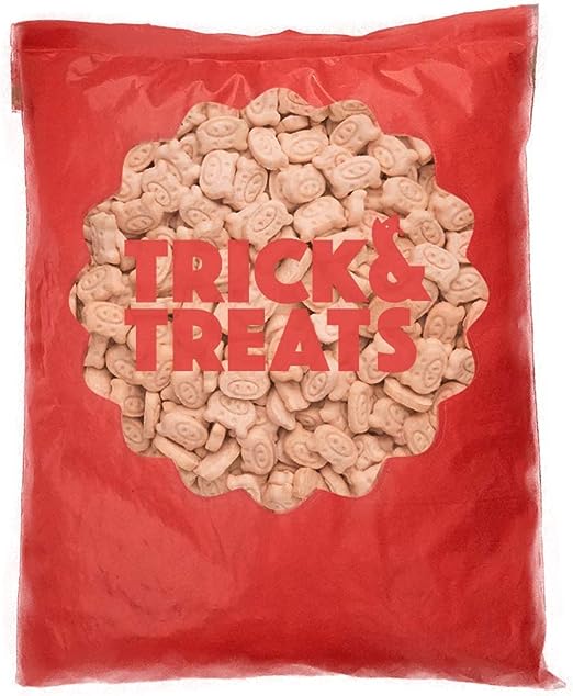 Trick & Treats Sit Sweet & Sour Pork - Galletas con Forma de Cochinito Sabor a Cerdo Agridulce de 1kg, Para Perros - Petopia
