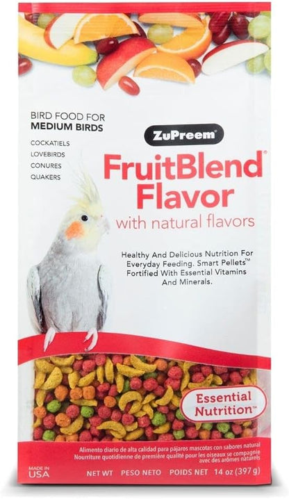 ZuPreem FruitBlend Sabores Naturales de Frutas Para Cacatúa Ninfa