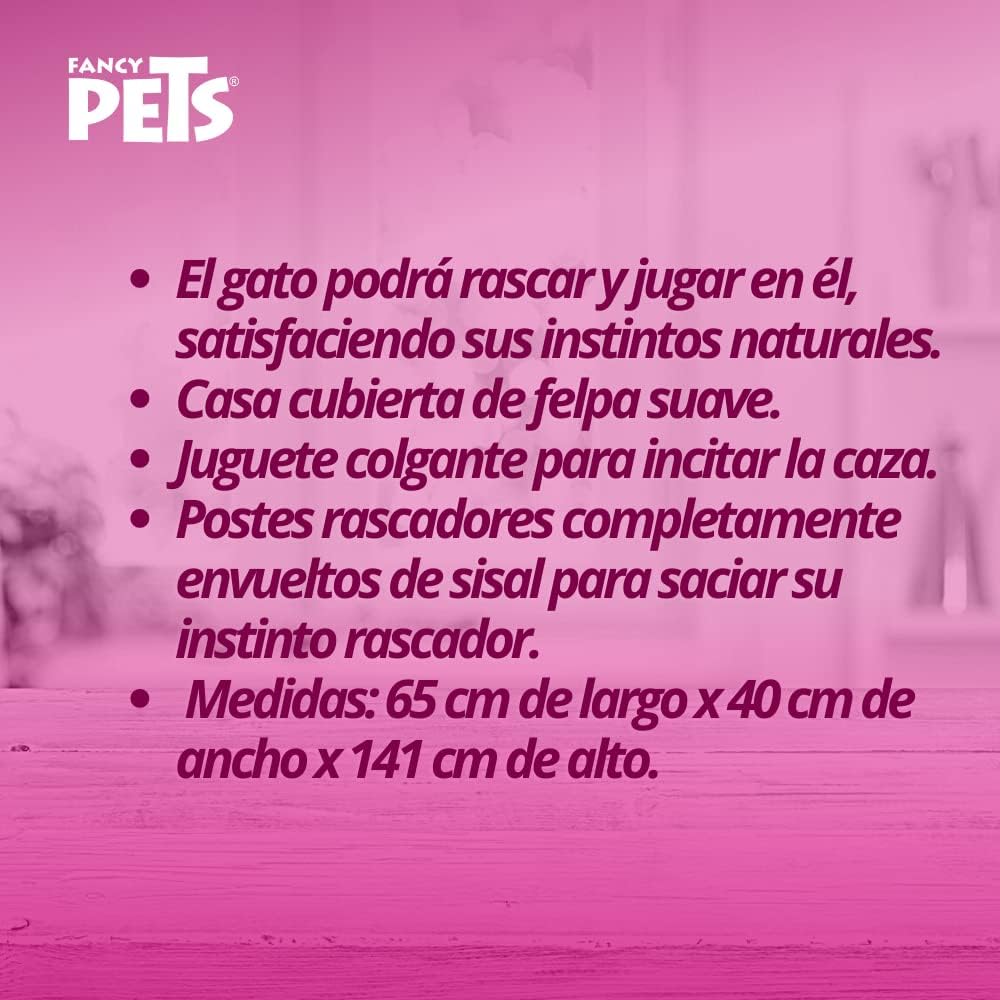 Fancy Pets Mueble/Rascador Marcella para Gato con Casa, Túnel y Mecedora