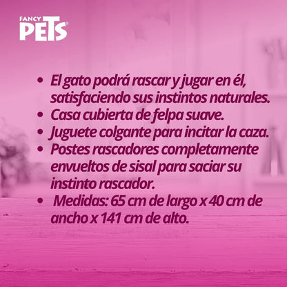 Fancy Pets Mueble/Rascador Marcella para Gato con Casa, Túnel y Mecedora