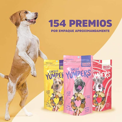 Trick & Treats YUMPERS Premios suaves para perros sabor res 100 g. (Rojo) - Petopia
