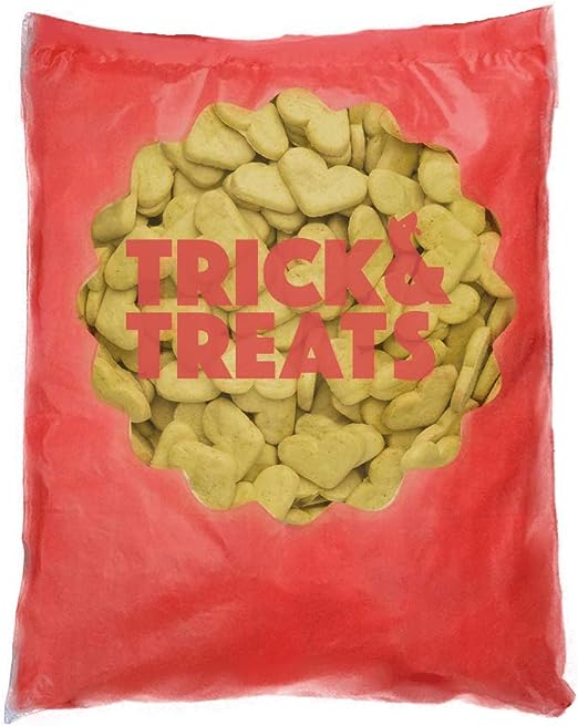 Trick & Treats Catch! - Galletas con Sabor de Crema de platano - (corazon chico), 1 kg - Petopia