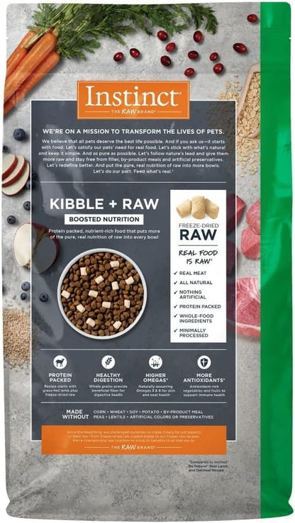 Instinct Raw Boost Cordero con Carne Cruda con Granos y Arroz Integral (Perros) - Petopia