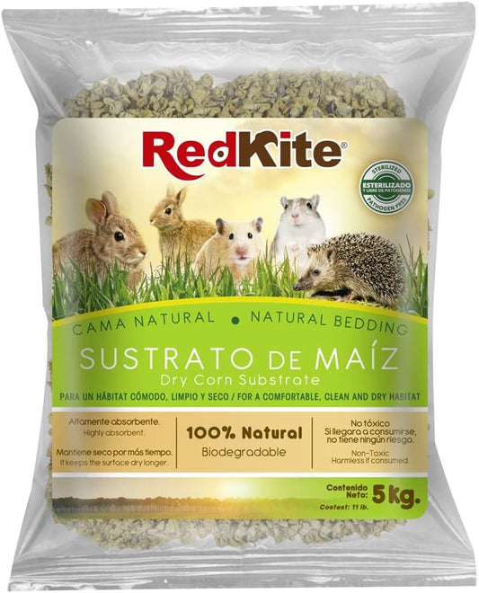 RedKite Sustrato de Maíz para Pequeños Roedores, 5 Kilogramos
