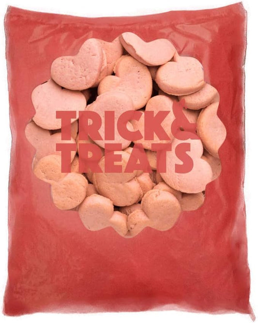 Trick & Treats Fetch! -Galletas sabor pay de fresa en forma de corazon medianas de 1kg Para Perros - Petopia