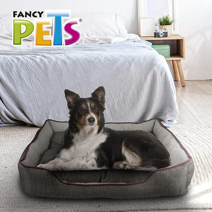 Fancy Pets Cama Chesney para Perro, Resistente, Cojín Removible, Suave y Cómoda, Base impermeble, Fácil de Lavar, Color Gris - Petopia