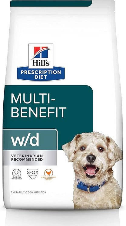 Hill's Prescription Diet w/d Alimento Seco para Perros Digestivo/Peso/Glucosa/Manejo Urinario con Sabor a Pollo