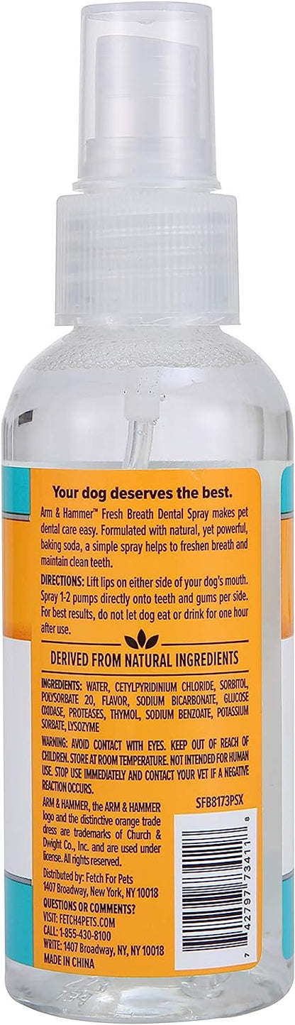 Arm & Hammer Spray Dental para Perro, Elimina el Sarro y Mal Aliento, Aliento Fresco Sabor Menta