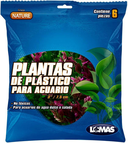 Lomas, Plantas de Plástico para Acuario (6 piezas)