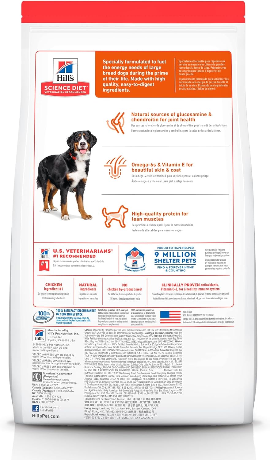 Hill's Science Diet Large Breed, Alimento Seco para Perro Adulto Raza Grande