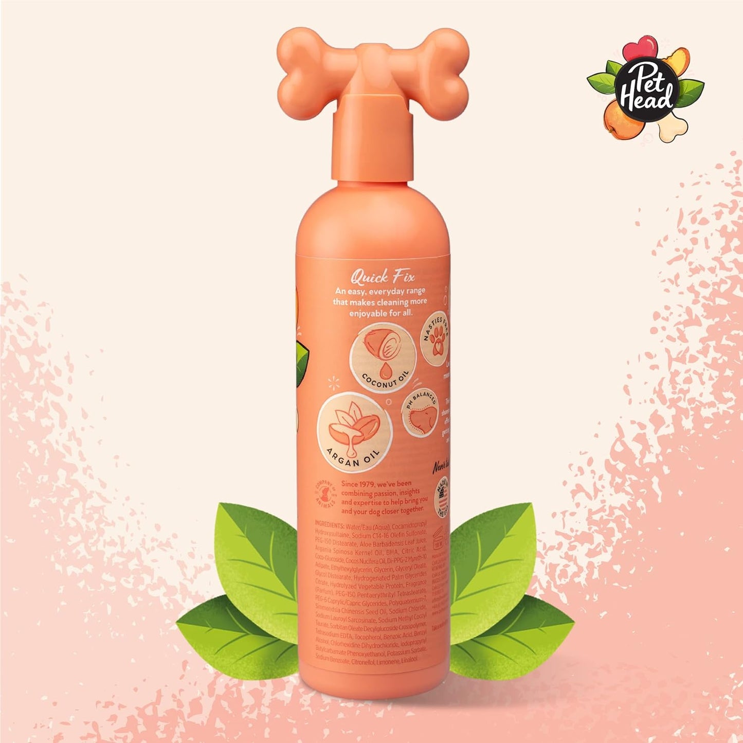 Pet Head Shampoo Para Perro 2en1 Quick Fix Durazno con Aceite de Argan