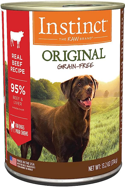 INSTINCT Original Lata Receta de Res de para Perros (lata de 374 g) - Petopia