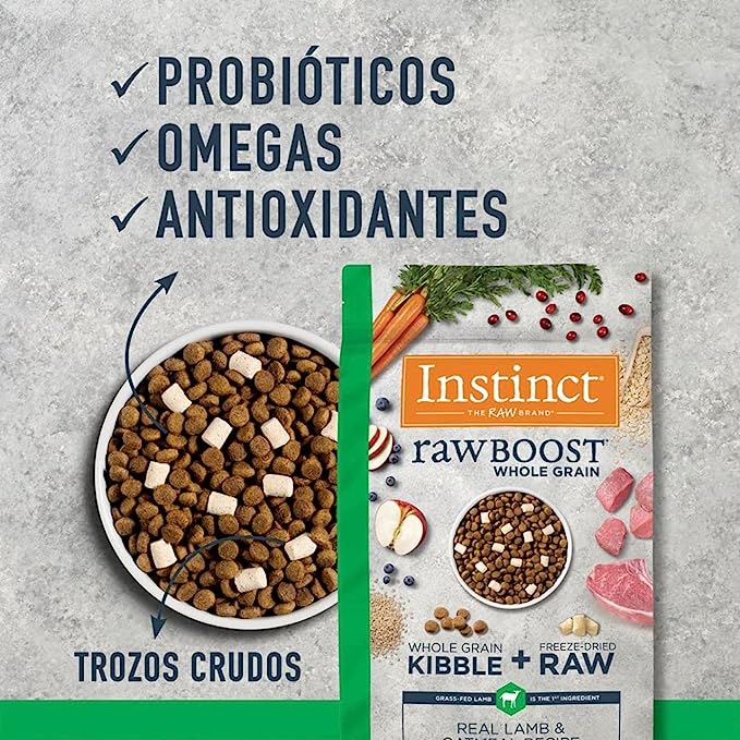 Instinct Raw Boost Cordero con Carne Cruda con Granos y Arroz Integral (Perros) - Petopia