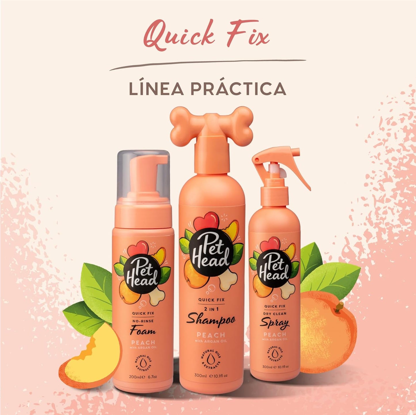 Pet Head Shampoo Para Perro 2en1 Quick Fix Durazno con Aceite de Argan