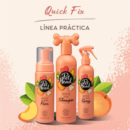 Pet Head Shampoo Para Perro 2en1 Quick Fix Durazno con Aceite de Argan