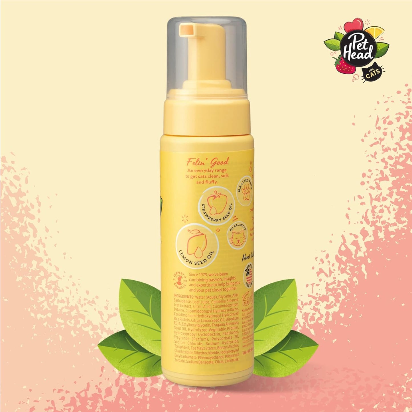 Pet Head Espuma sin Enjuague Felin' Good LemonBerry con Aceite de Limón Para Gato