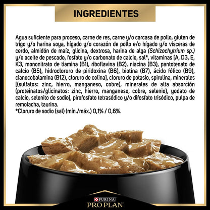 PROPLAN POUCHES PERRO ADULTO CARNE CAJA CON 24 PIEZAS