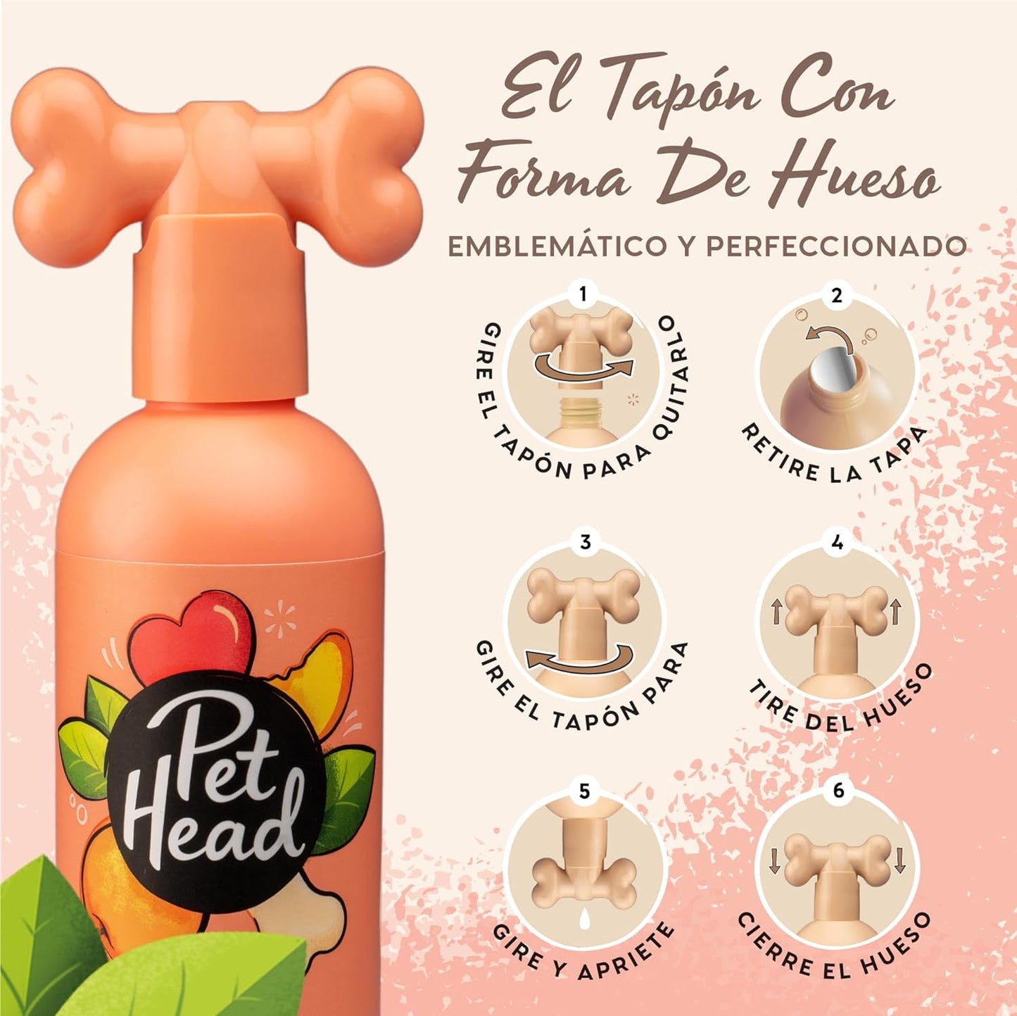 Pet Head Shampoo Para Perro 2en1 Quick Fix Durazno con Aceite de Argan