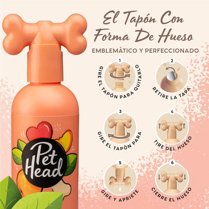 Pet Head Shampoo Para Perro 2en1 Quick Fix Durazno con Aceite de Argan