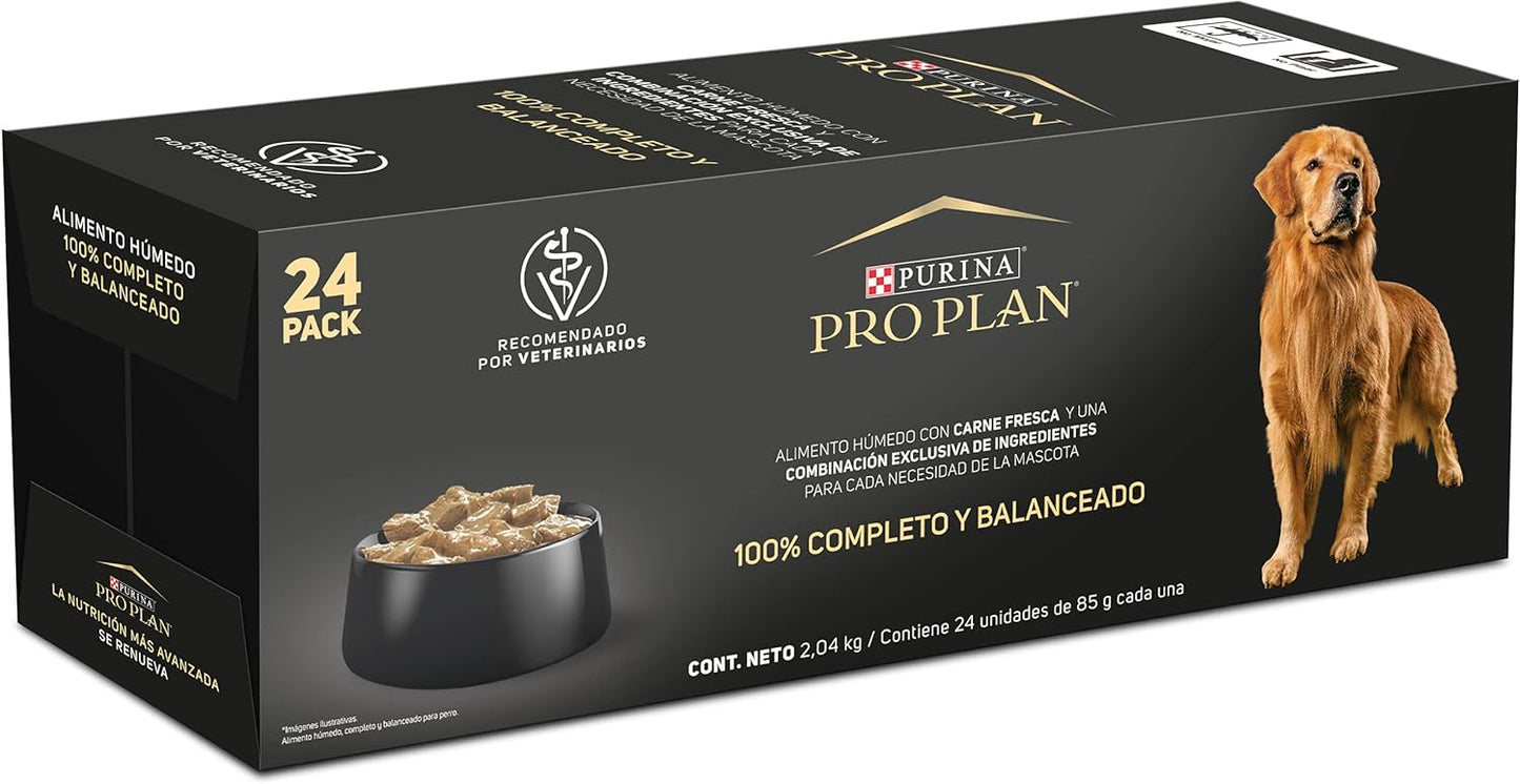 PROPLAN POUCHES PERRO SENIOR ACTIVE MIND CAJA CON 24 PIEZAS