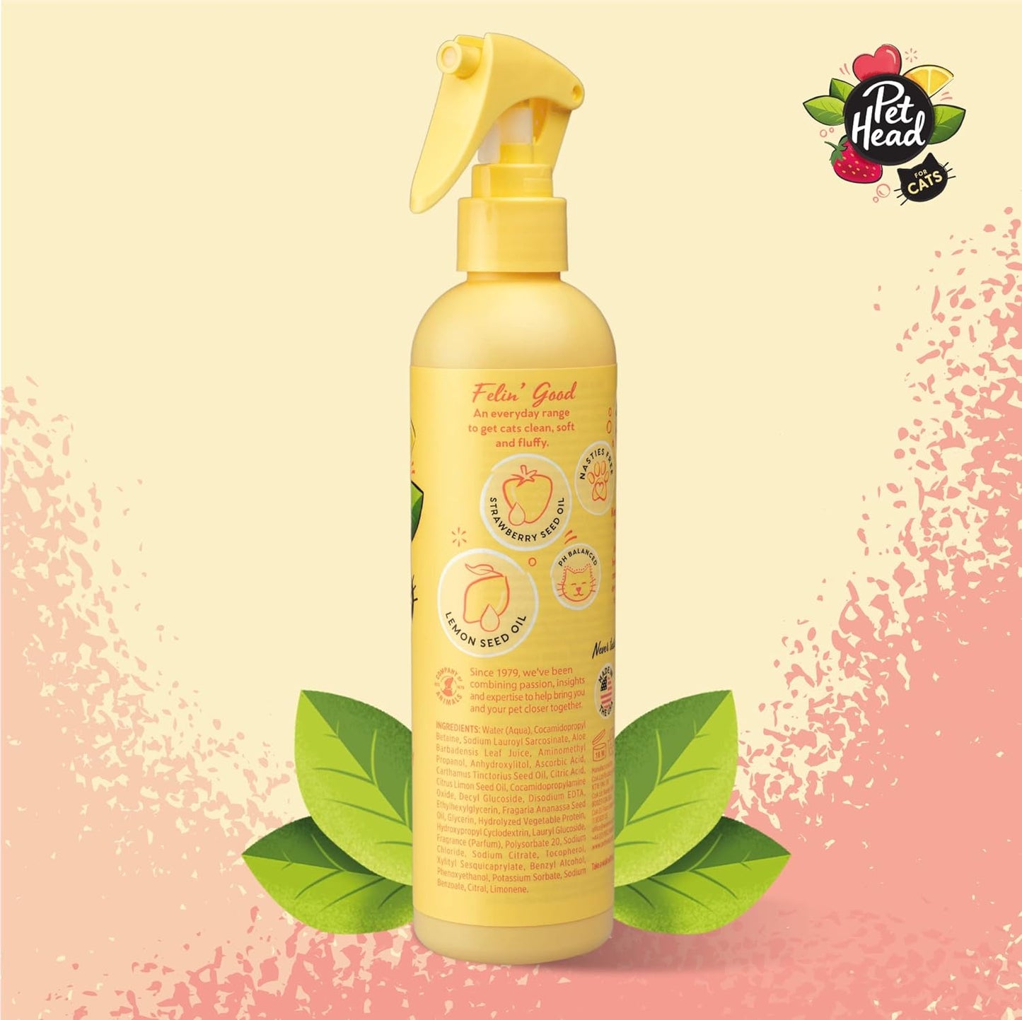Pet Head Espuma sin Enjuague Felin' Good LemonBerry con Aceite de Limón Para Gato