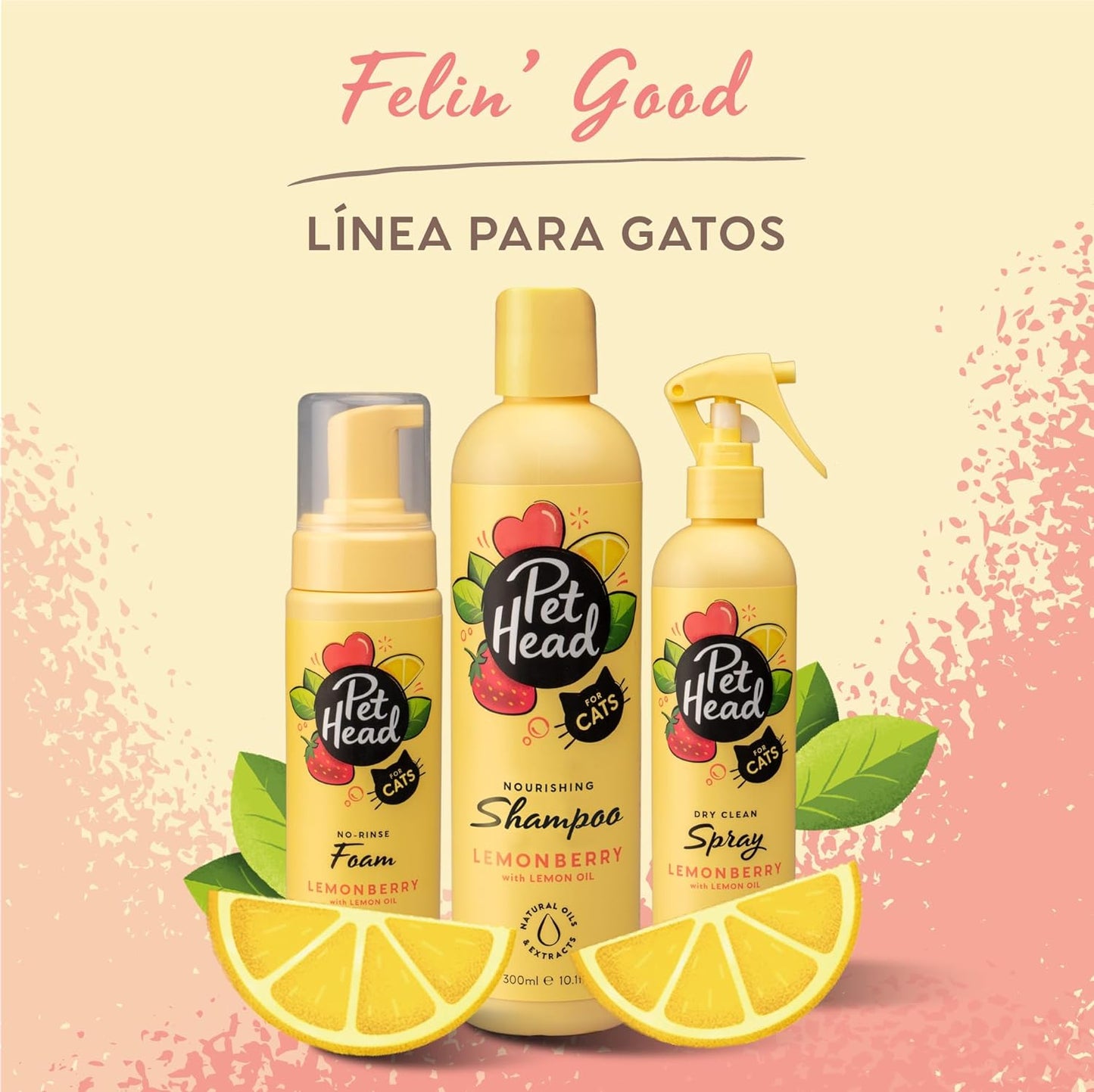 Pet Head Espuma sin Enjuague Felin' Good LemonBerry con Aceite de Limón Para Gato