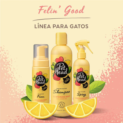 Pet Head Espuma sin Enjuague Felin' Good LemonBerry con Aceite de Limón Para Gato