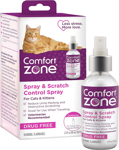 Comfort Zone Spray y Control de Arañazos Calmante en Aerosol Para Gato