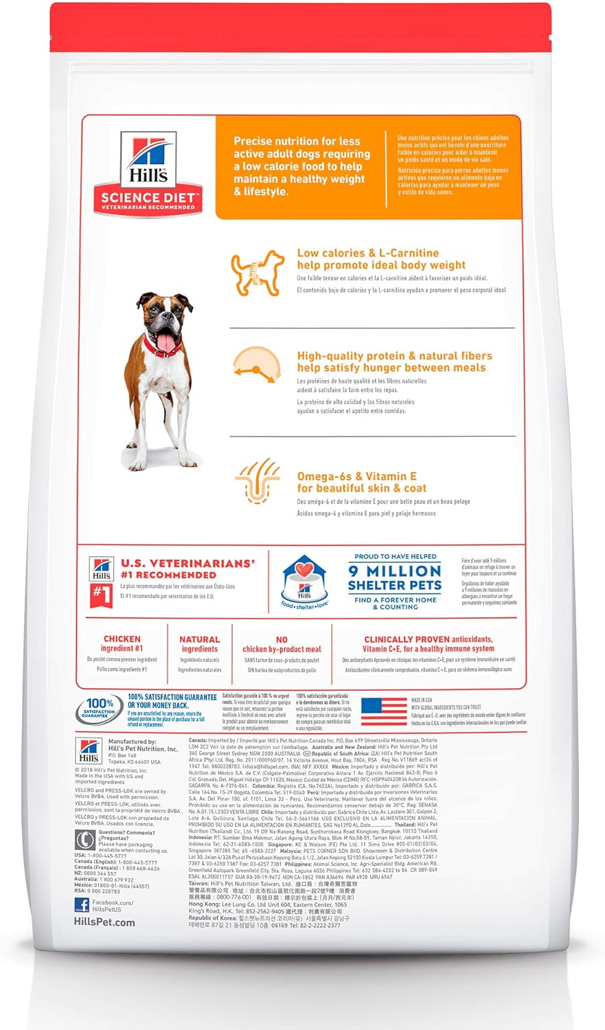 Hill's Science Diet, Alimento para Perro Adulto Light, Seco (Bulto)
