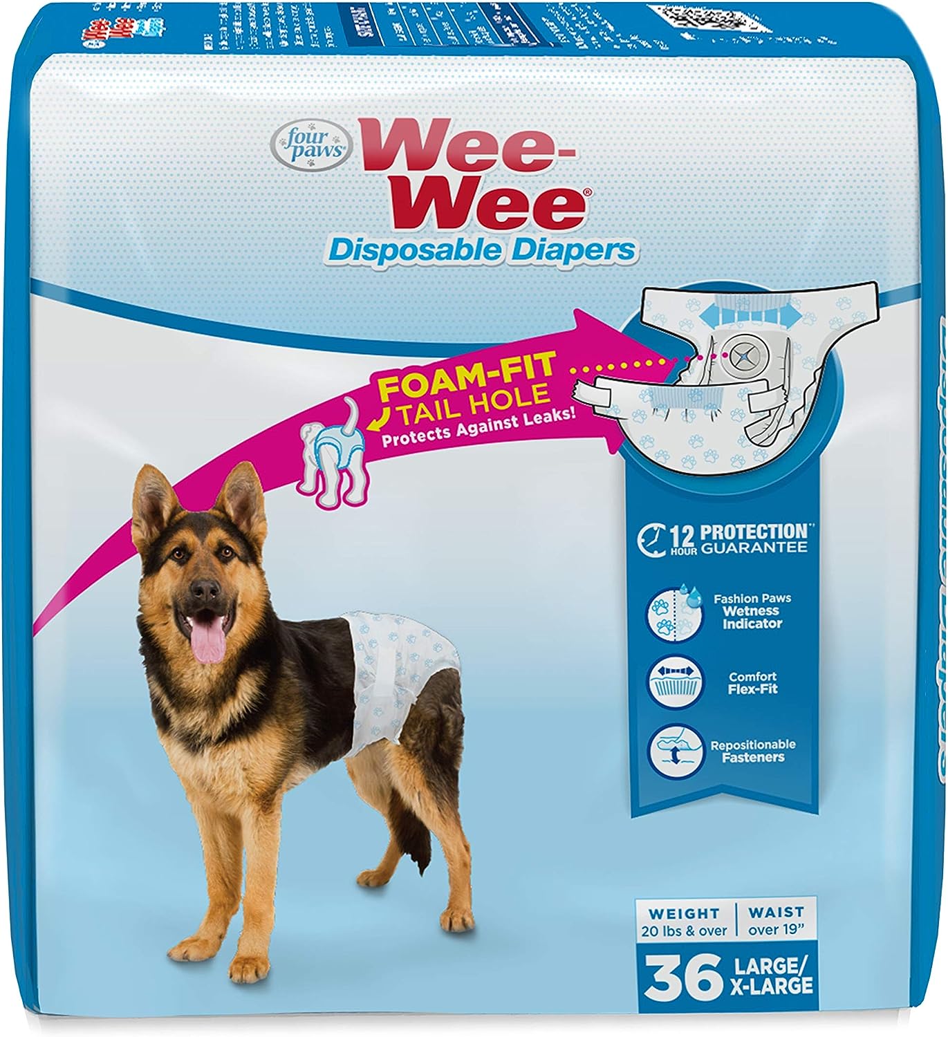Wee-Wee Pañales con indicador de humedad para perros, talla Grande/X-Grande