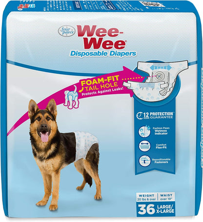 Wee-Wee Pañales con indicador de humedad para perros, talla Grande/X-Grande