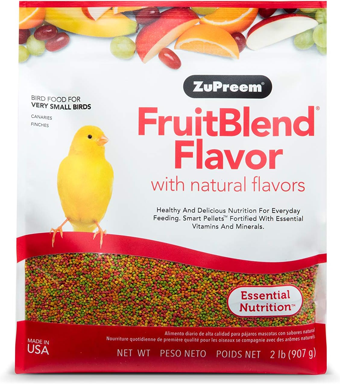 ZuPreem Alimento Para Aves Muy Pequeñas como Canarios, Sabor Mezcla de Frutas