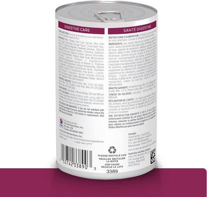 Hill's Prescription Diet i/d Digestive Care (Cuidado Digestivo) Estofado de Verduras y Pollo Alimento enlatado para perros