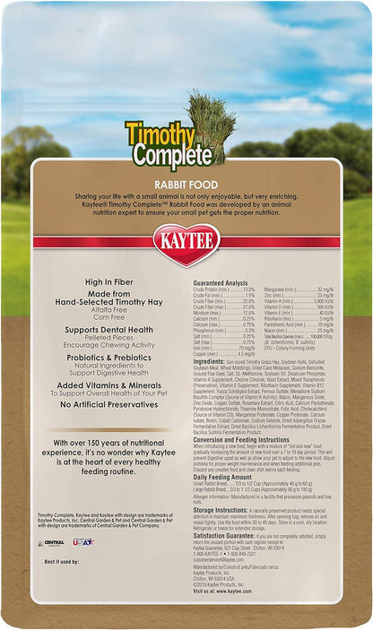 Kaytee Timothy Complete Alimento para Conejo 2.043 Kg (4.5 Lb)