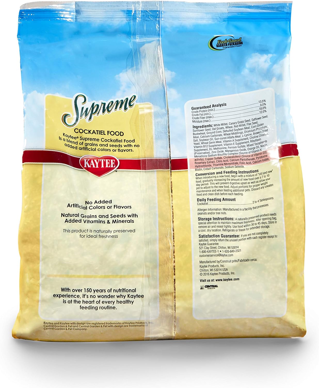 Kaytee Supreme Cacatúa Ninfa Alimento
