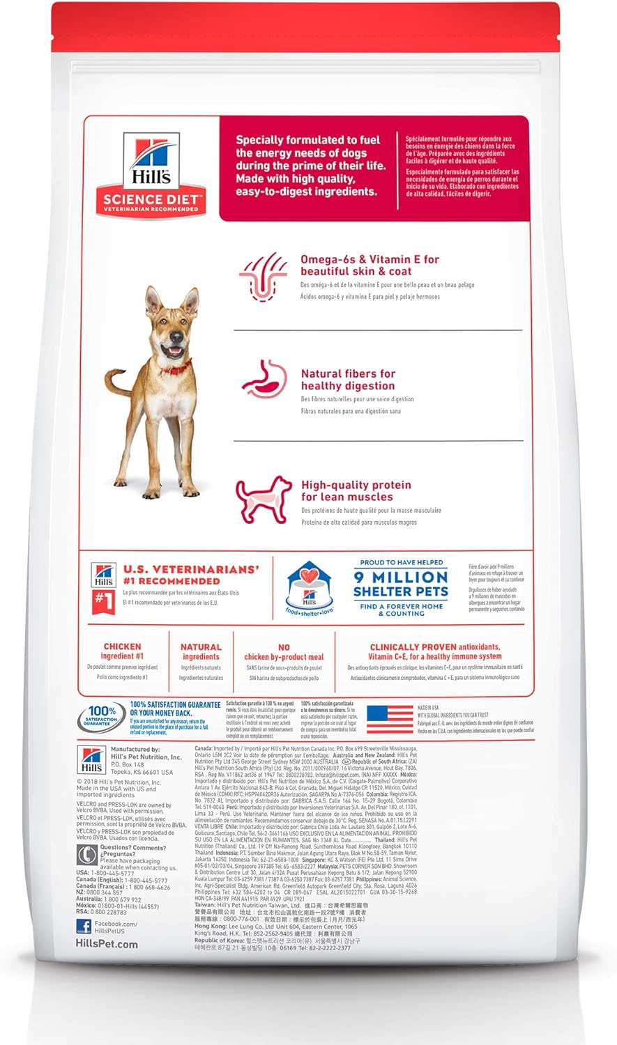 Hill's Science Diet, Alimento para Perro Adulto Receta Original Pollo y Cebada