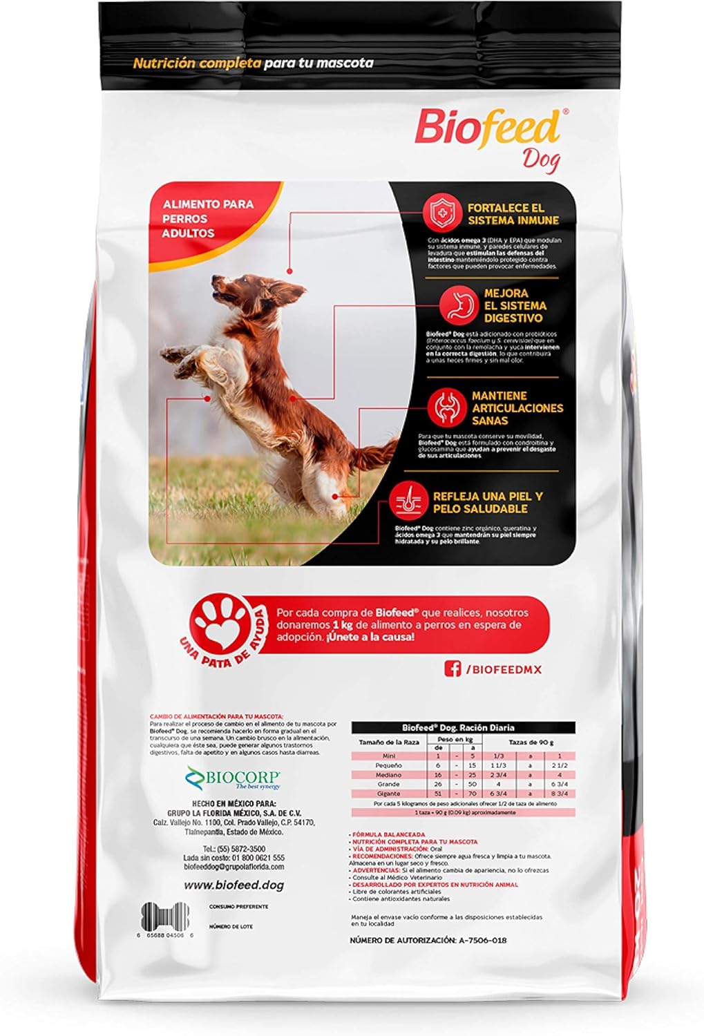 BIOFEED PERRO ADULTO RAZAS MEDIANAS Y GRANDES 20 KG