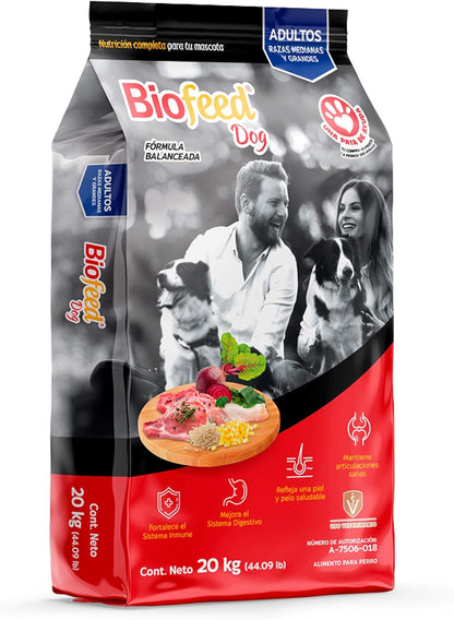 BIOFEED PERRO ADULTO RAZAS MEDIANAS Y GRANDES 20 KG