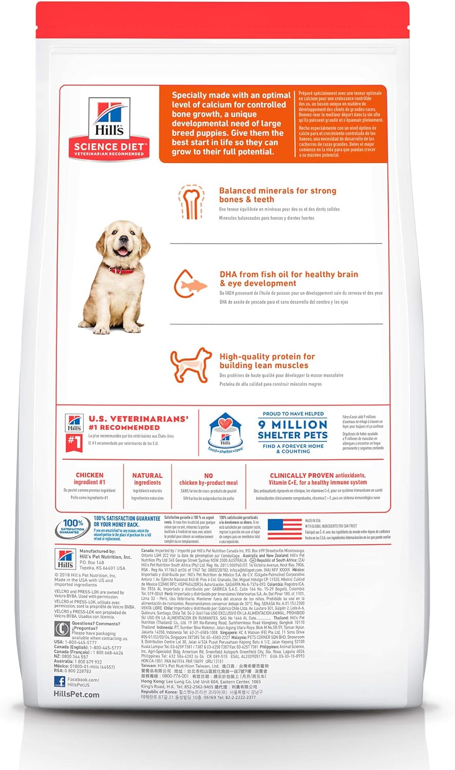 Hill's Science Diet, Alimento para Perro Puppy (Cachorro) Raza Grande, Seco (bulto)