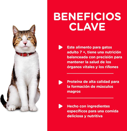 Hill's Science Diet, Alimento para Gato Adulto 7+ Años Receta de Pavo, Húmedo (lata de 156 gramos)