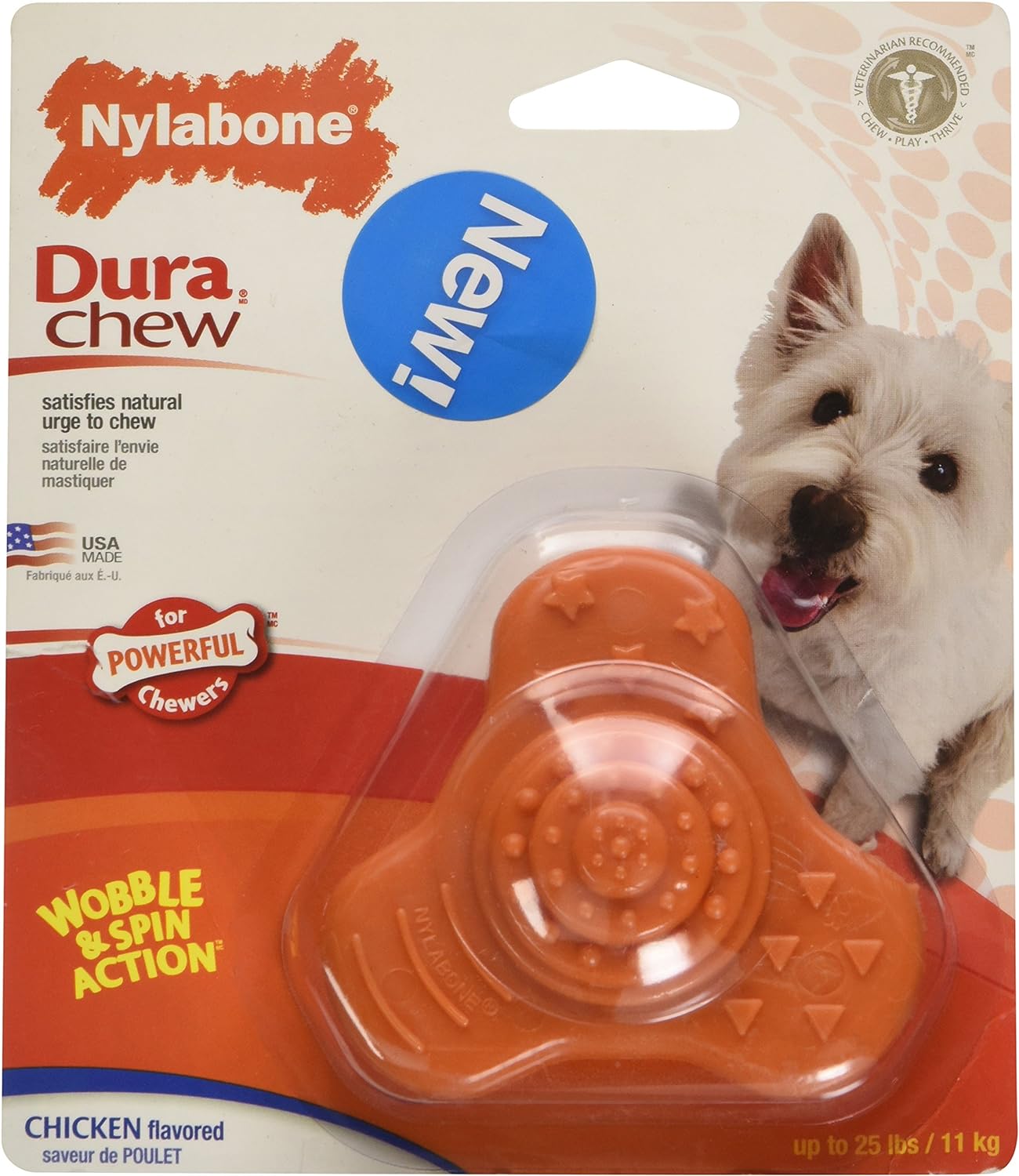 Nylabone Juguete Durachew Spinner Pollo