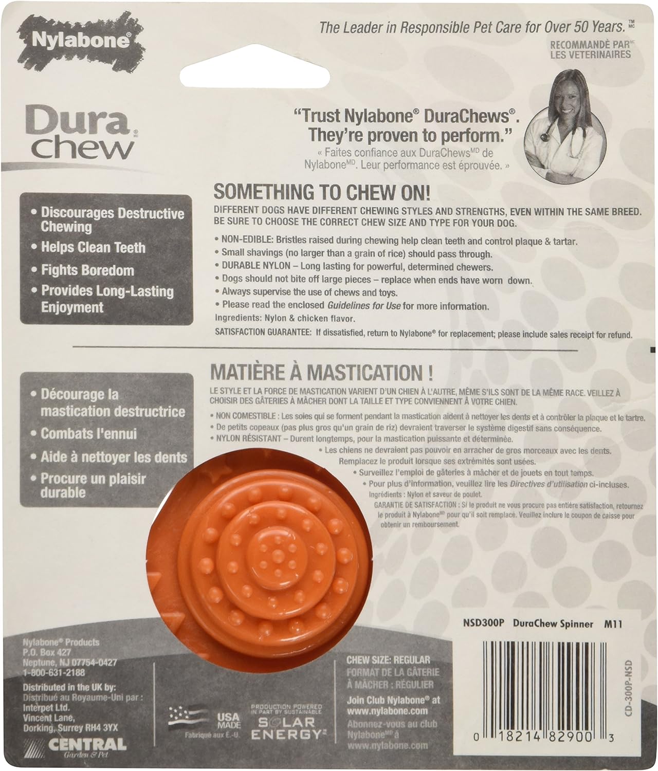Nylabone Juguete Durachew Spinner Pollo