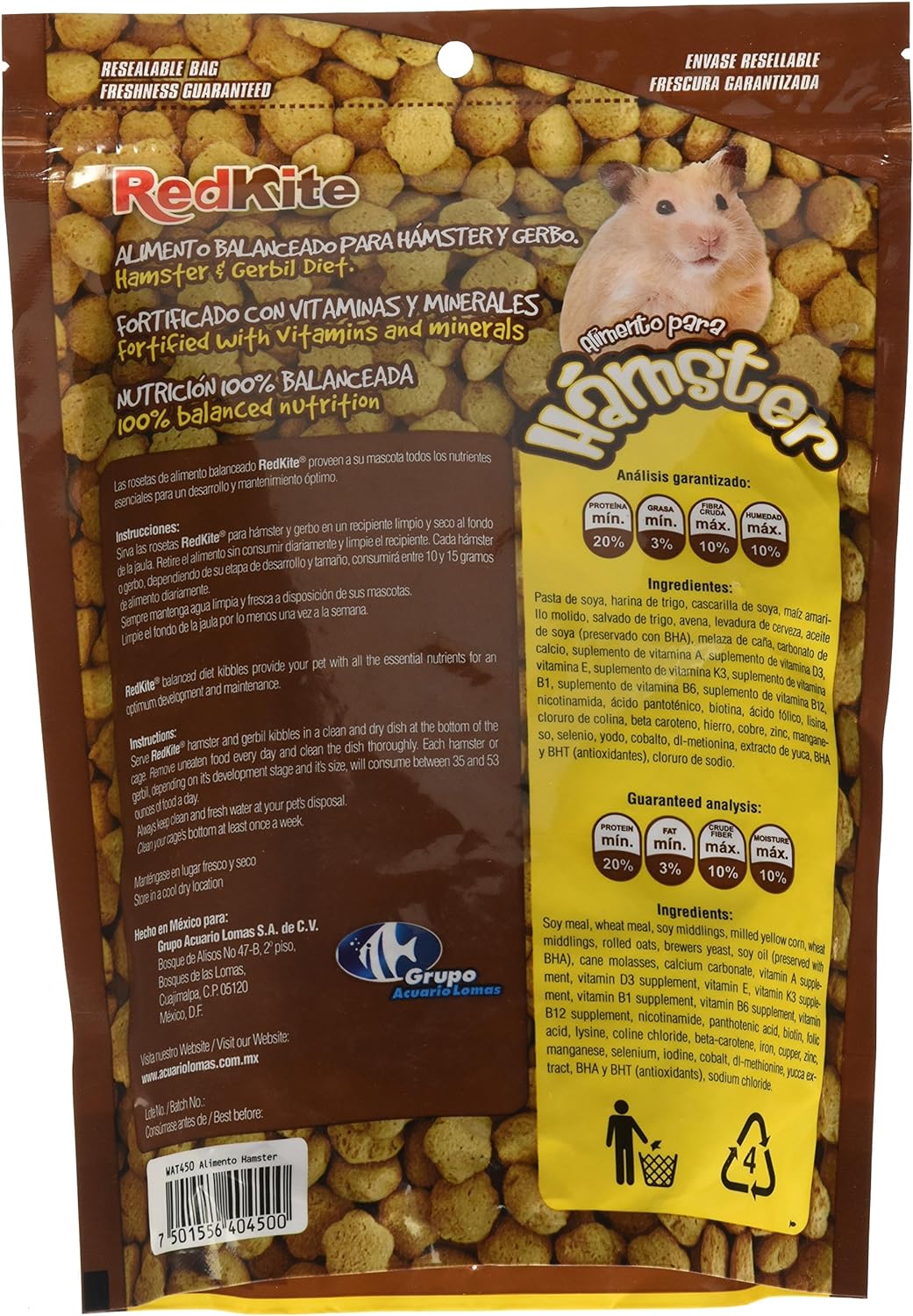 RedKite, Alimento para Hamster 450 Gr