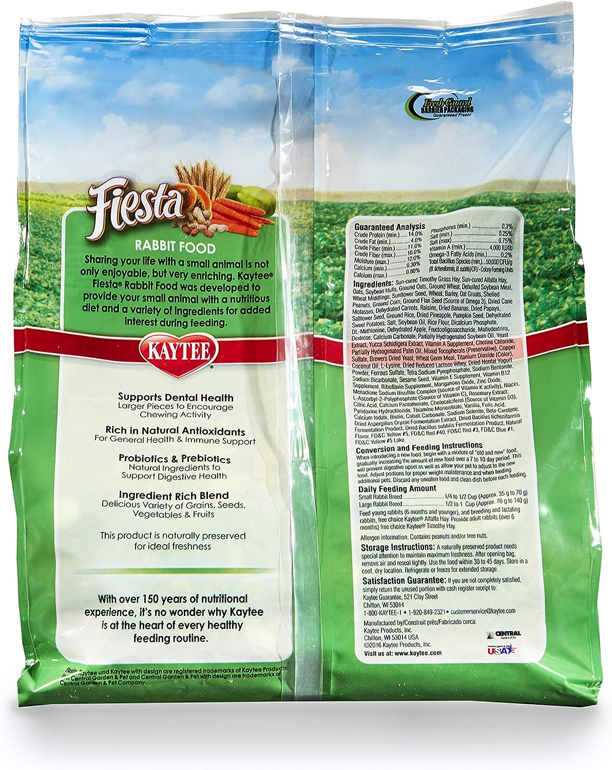 Comida para conejos Kaytee Fiesta 1.58 Kg ( 3.5 Lb)