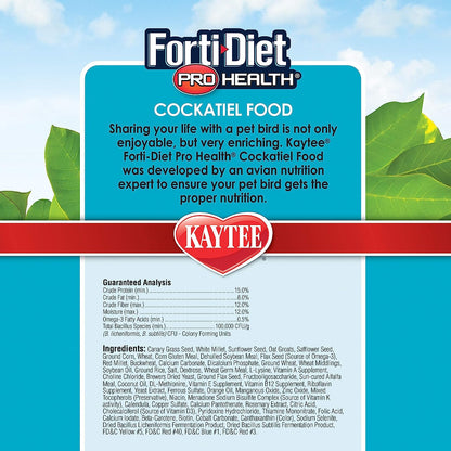 Kaytee Forti-Diet Pro Health, Alimento para Cacatúa Ninfa, 2.26 Kg ( 5 LB)