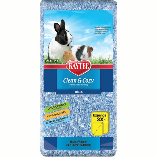 Kaytee Sustrato de Papel Clean & Cozy Color Azul para Pequeñas Mascotas, 24.6 L