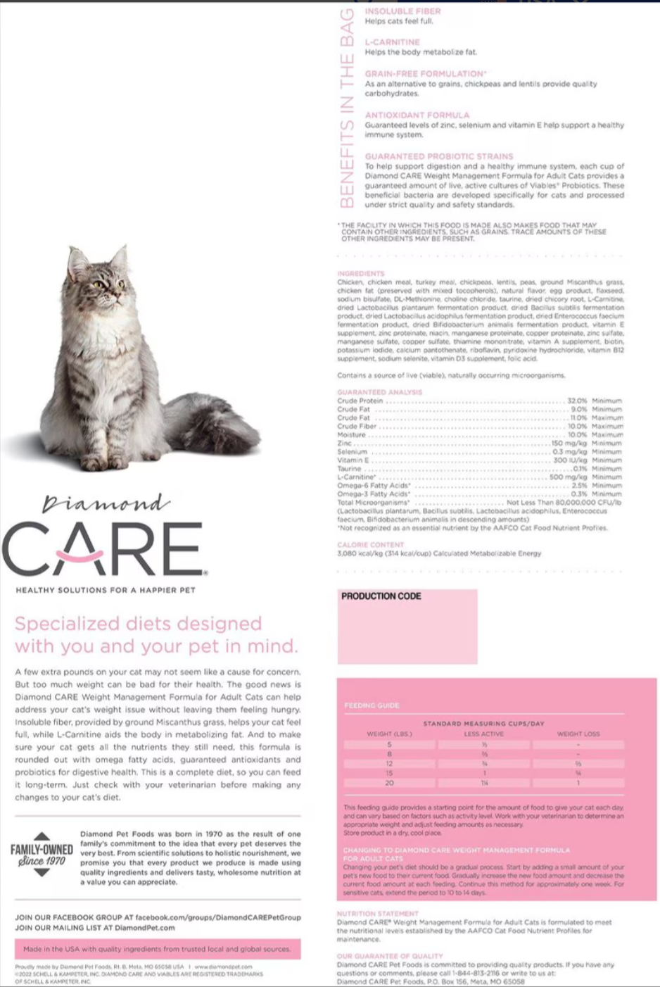 DIAMOND CARE-WEIGHT MANAGEMENT CAT 2.72 Kg