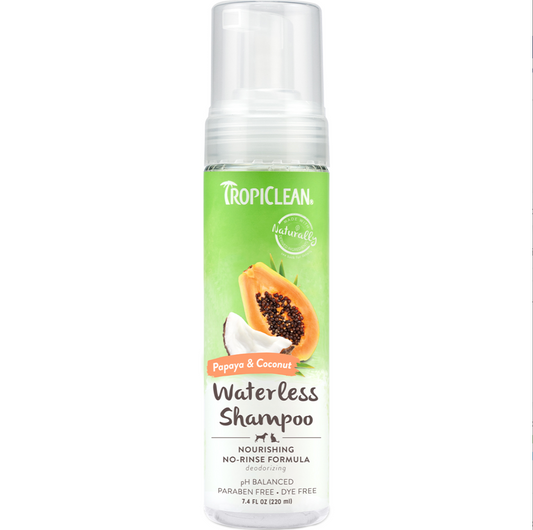 Tropiclean-Baño en seco bayas y coco para gatos y perros 218ml