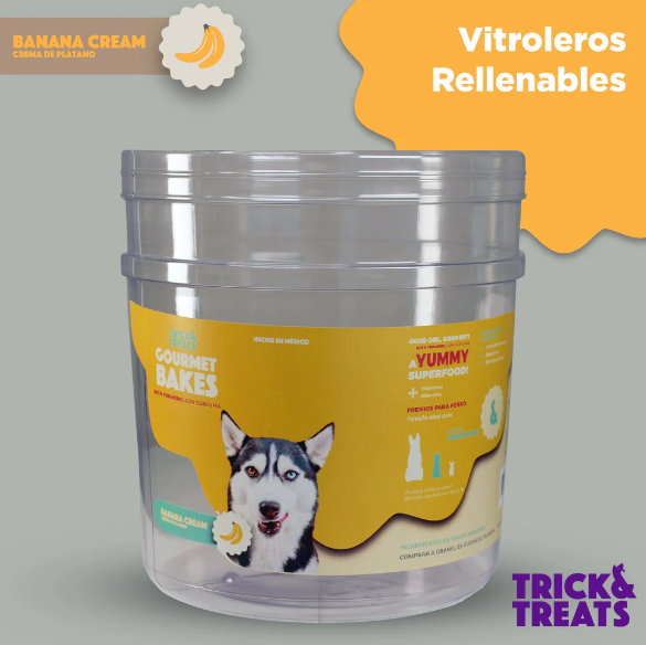 Bote Banana Cream (No incluye galletas) Contenedor Trick & Treats - Petopia