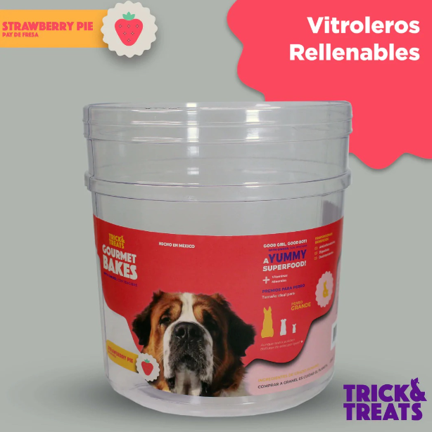 Bote Pay de Fresa (No incluye galletas) Contenedor Trick & Treats - Petopia